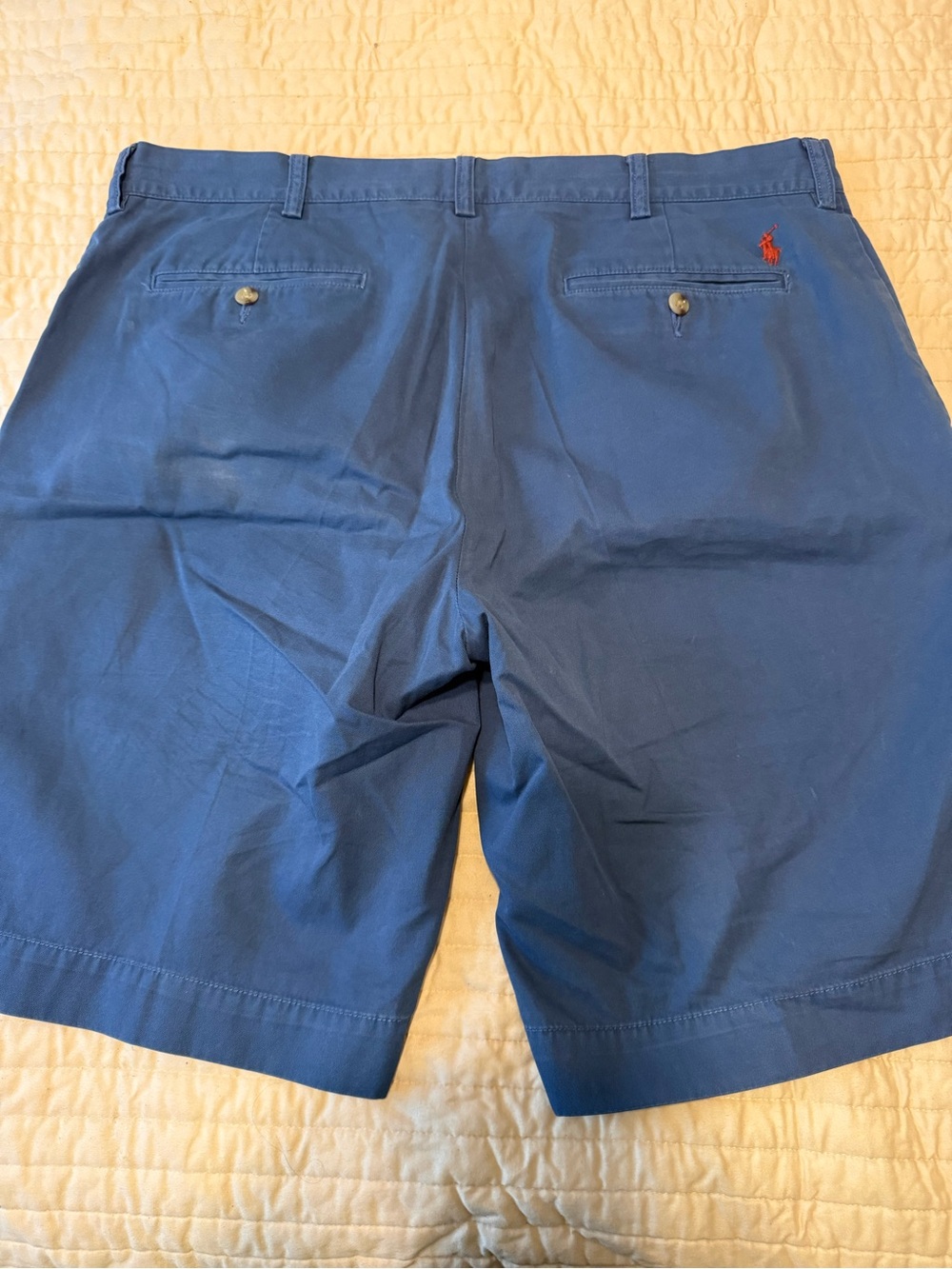Polo by Ralph Lauren Navy Blue Cotton Chino Shorts with Red Pony